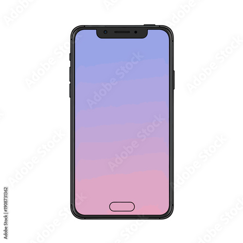 Smartphone with Gradient Screen Display.