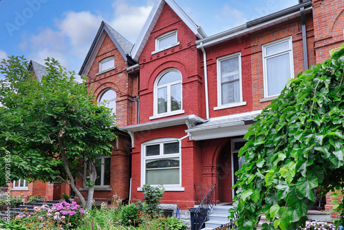 Wallpaper Mural Row of old fashioned semi-detached houses with gables Torontodigital.ca