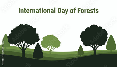 Trees Silhouette Illustration for International Day of Forests.