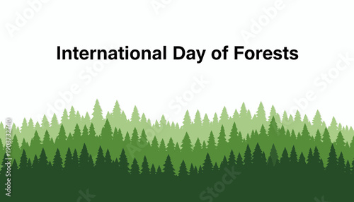 International Day of Forests Tree Silhouette.