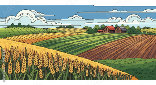 Golden Wheat Field Ready for Harvest.