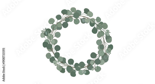 Delicate Eucalyptus Wreath with Round Leaves.