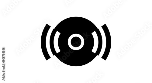 Black Vinyl Record Icon.