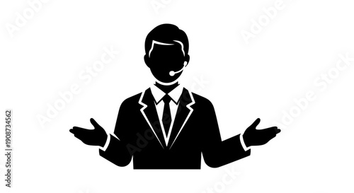 Businessman in a suit gesturing 2.
