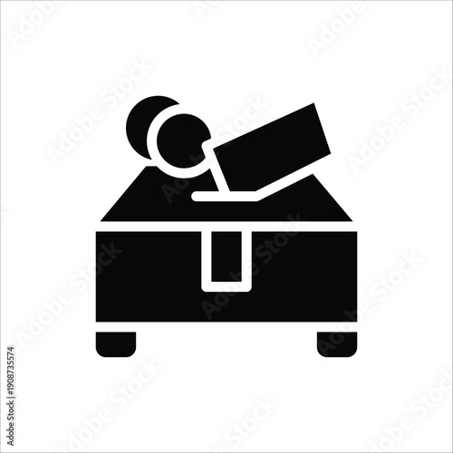 Islamic Donation Box Silhouette with Coins for Charity and Alms