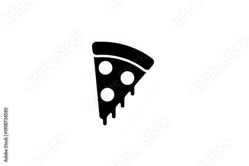 Pizza Slice Icon: A sleek, minimalist pizza slice icon, showcasing a single, perfectly crafted slice. A bold visual for your culinary projects.