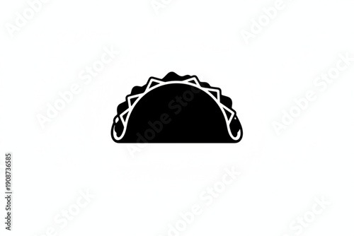 Delicious Taco Silhouette: A stylized, appetizing illustration of a taco, showcasing its classic shape and the delectable promise of its filling.
