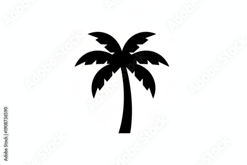 Palm Tree Silhouette on Bright Background: A bold, stylized palm tree silhouette, its fronds gracefully unfurling, stands out against a backdrop.