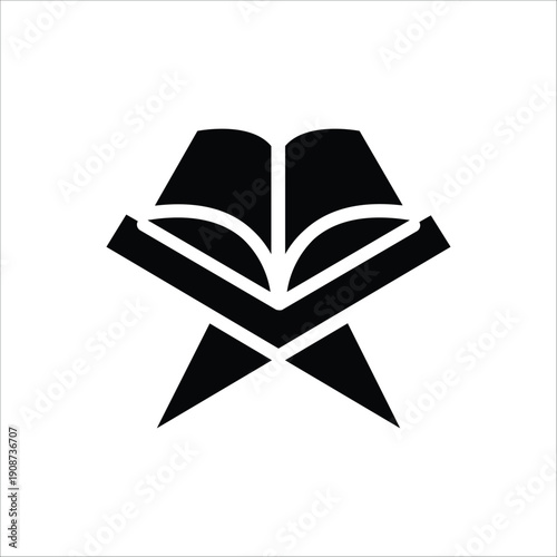 Holy Quran Book on Wooden Stand Icon Islamic Scripture