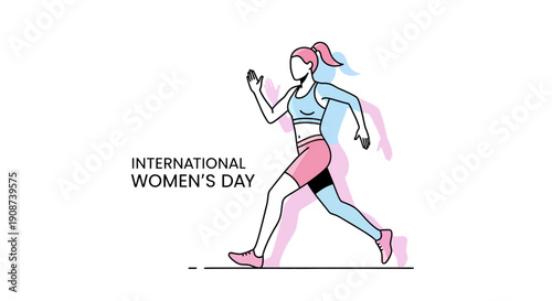 Woman Running Illustration for International Womens Day.