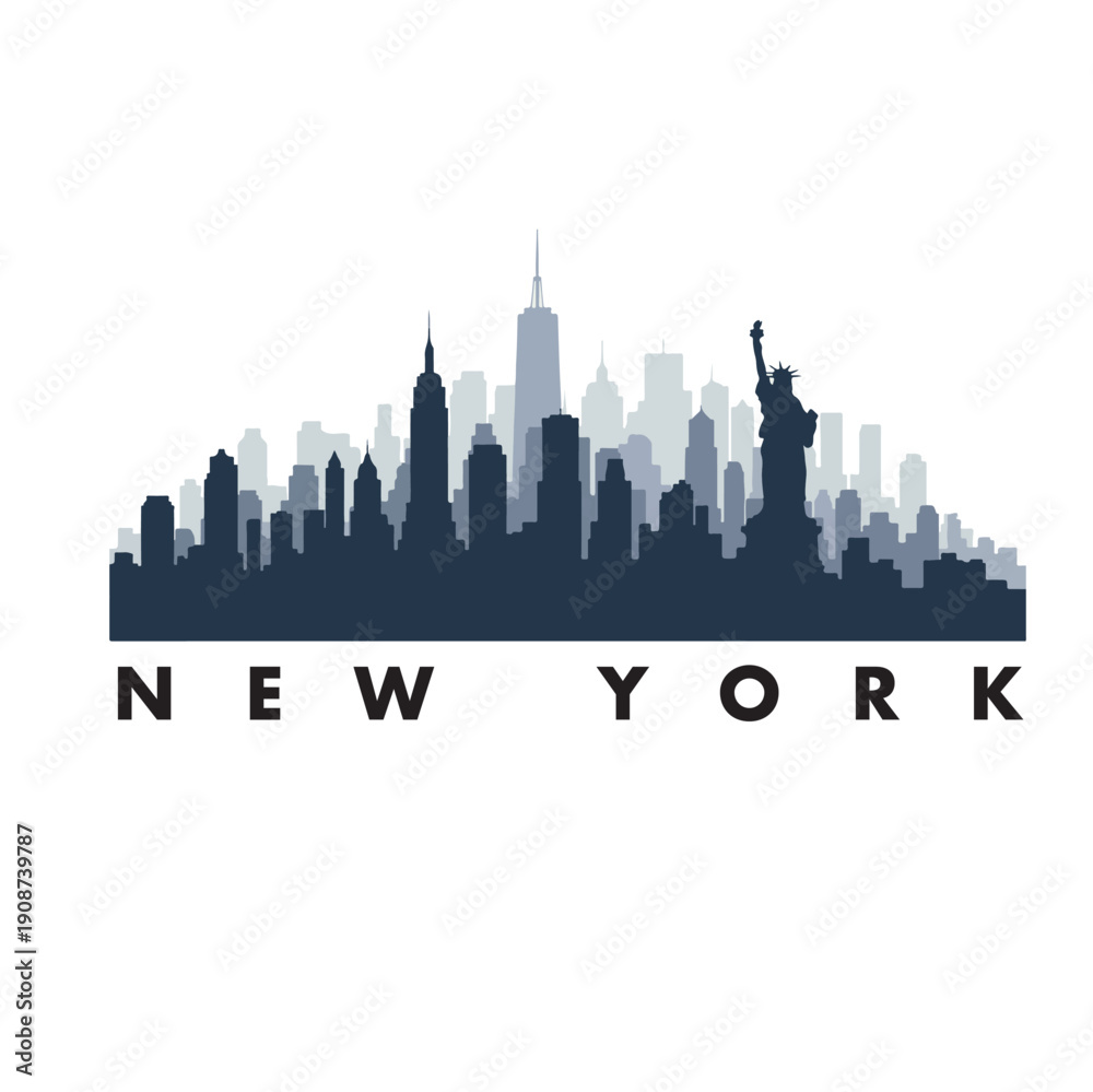 Naklejka premium new york city skyline