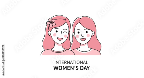 Illustration of Two Women for International Womens Day.