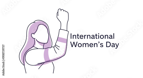 Illustration of Woman Celebrating International Womens Day.