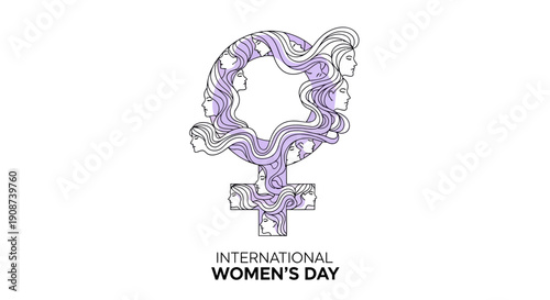 International Womens Day Symbol Female Sign.