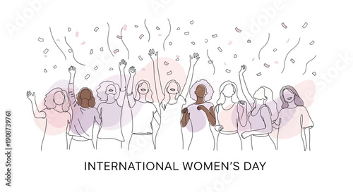 Diverse Women Celebrating International Womens Day Together.