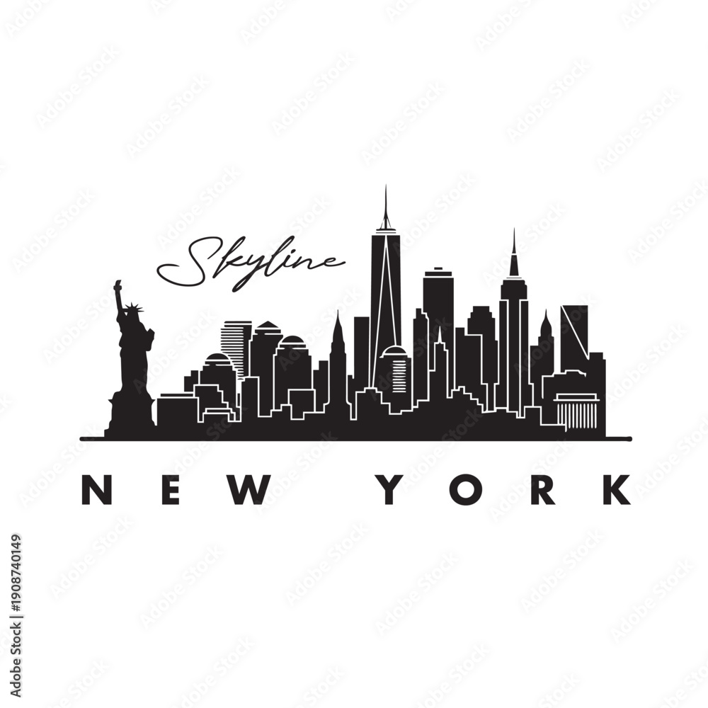 Naklejka premium new york city skyline