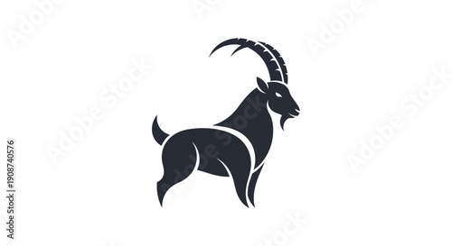 Stylized silhouette of a mountain goat
