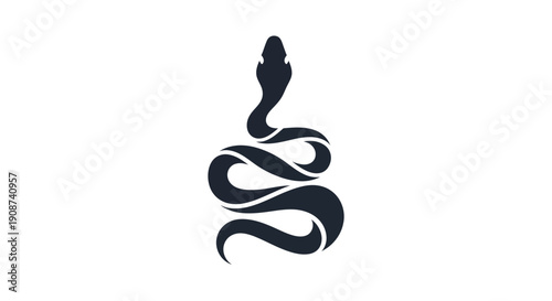 Stylized snake illustration on white