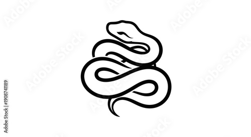 Stylized snake illustration on white background