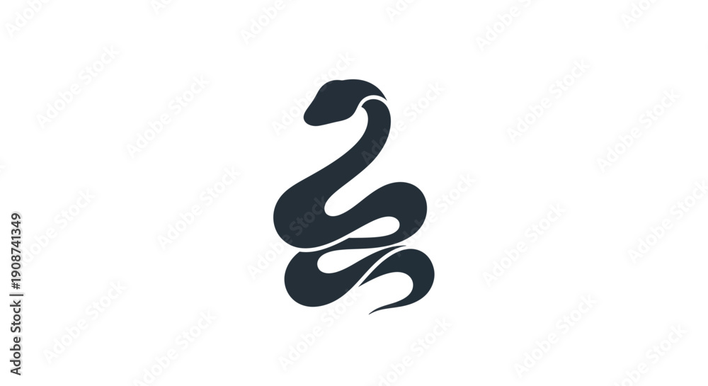 Fototapeta premium Stylized snake illustration on white background