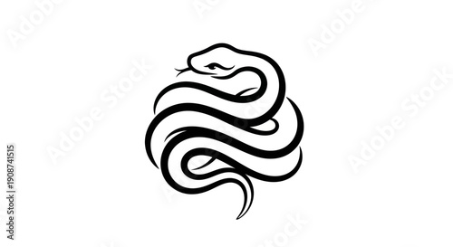 Stylized snake illustration on white background