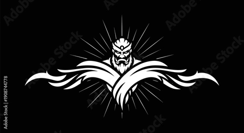 Abstract warrior head illustration