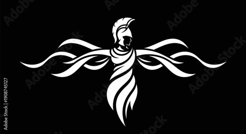 Abstract warrior illustration silhouette