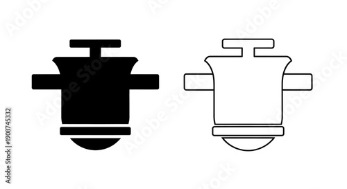 Black and white mortar and pestle icon set, vector illustration isolated on white