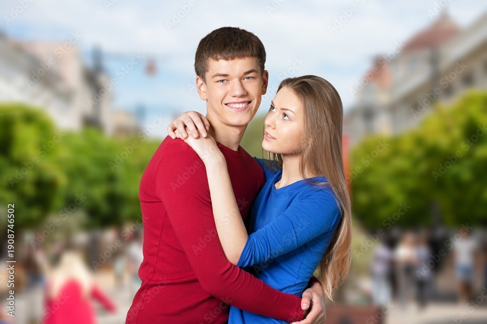 Fototapeta premium A diverse couple have romantic atmosphere.