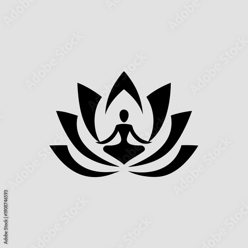 Serene yoga practice in elegant lotus position for mindfulness and wellness