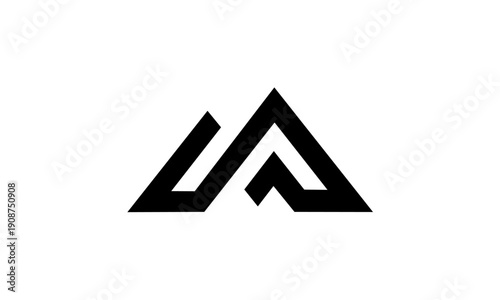 Abstract black mountain logo design on a white background. Free Download Abstract black mountain logo design on a white background. - GFXLoad