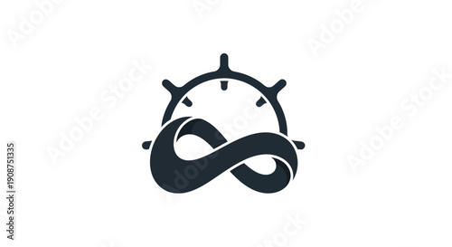 Abstract steering wheel infinity symbol