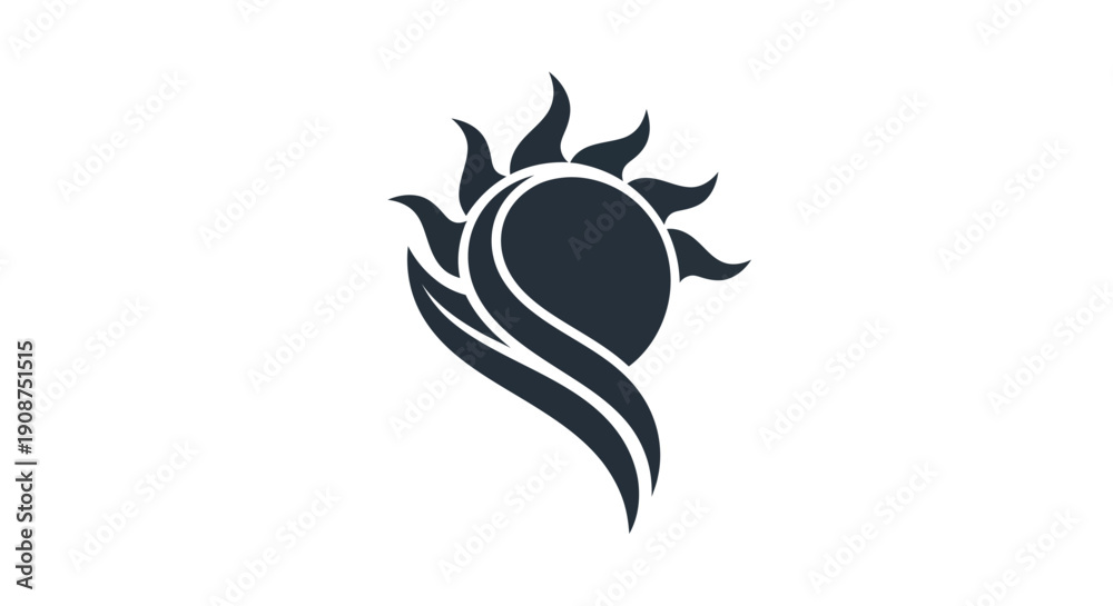 Obraz premium Abstract sun symbol on white background