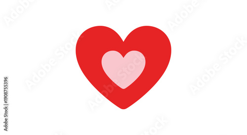 Red Heart Shape with Pink Center.