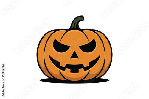 Close Up Vector Illustration of Halloween Pumpkin Face