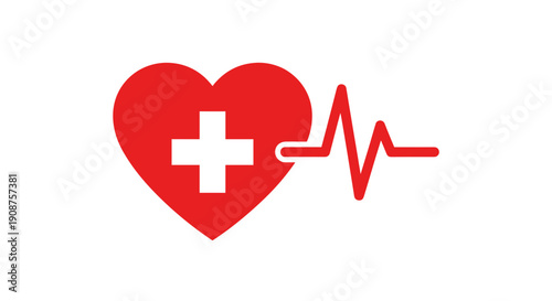 Red Heart with Cross and Pulse.