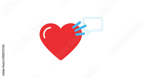 Red Heart with Electric Shock Illustration.