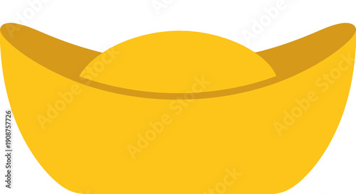 Golden Chinese Sycee Ingot Symbolizing Wealth and Prosperity.