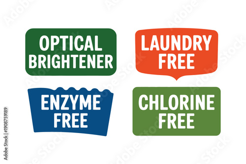 Optical Brightener and Enzyme Free Labels on White Background