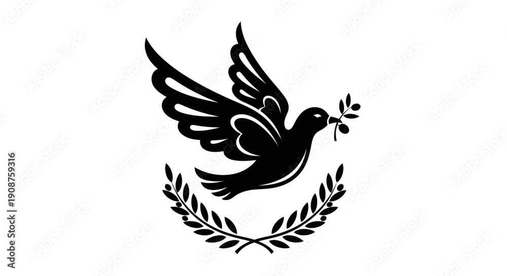 Obraz premium Dove symbol peace olive branch vector