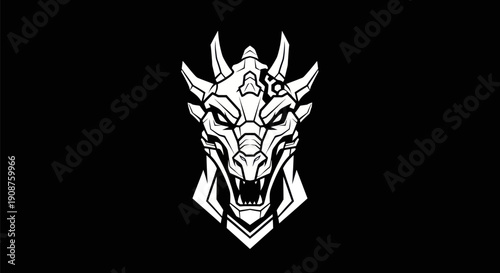 Dragon head silhouette illustration