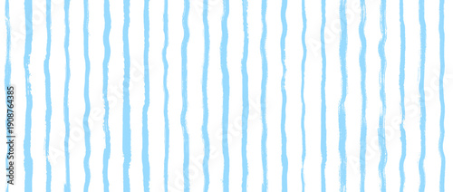 Bright blue seamless stripes background. Abstract watercolor strokes repeating pattern. Summer pastel straight vertical lines for fabric, wrapping paper, textile, banner, poster. Vector wallpaper