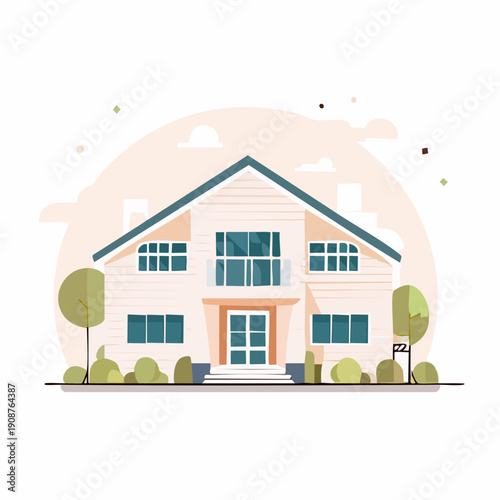 Modern residential property with 'For Sale' sign, illustrating new home purchase or real estate market opportunity for families