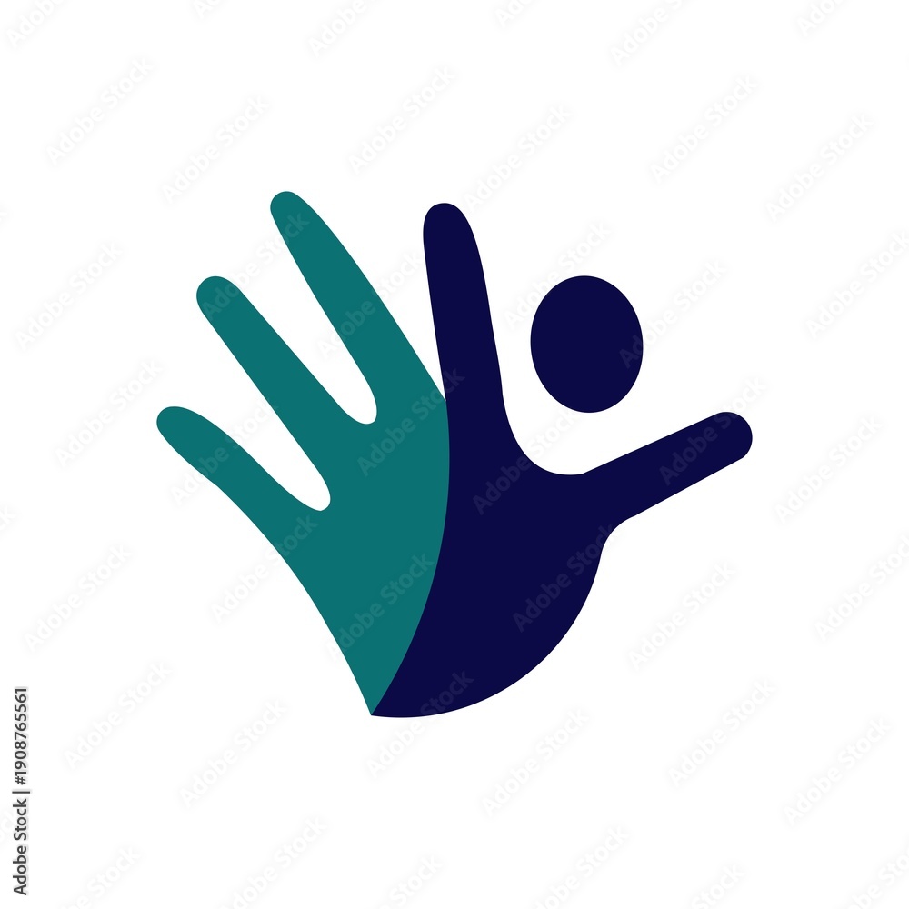 Obraz premium Human palm hand vector silhouette creative 
