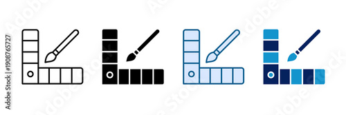 Color Palette Icon Set Multiple Style Collection