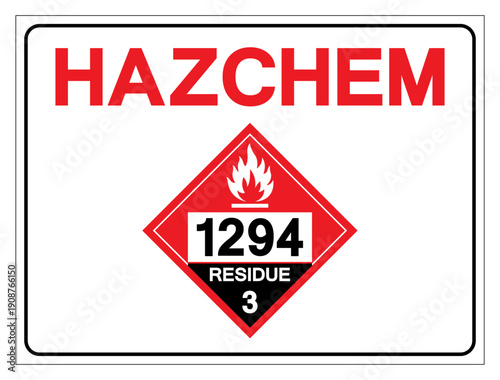 Hazard Chemical Toluene UN1294 Residue Class 3 Symbol Sign, Vector Illustration, Isolate On White Background, Label .EPS10