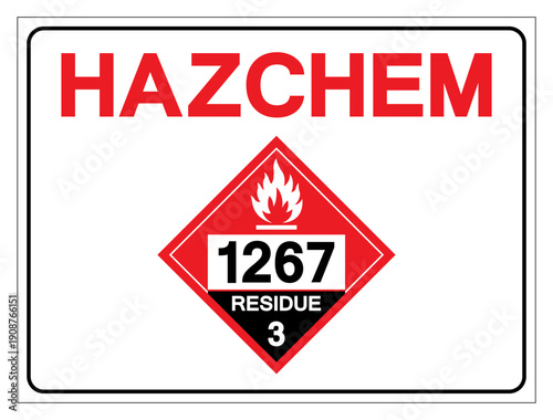 Hazard Chemical Petroleum Crude Oil UN1267 Residue Class 3 Symbol Sign, Vector Illustration, Isolate On White Background, Label .EPS10