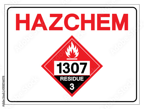 Hazard Chemical Xylenes UN1307 Residue Class 3 Symbol Sign, Vector Illustration, Isolate On White Background, Label .EPS10