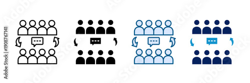 Public Meeting Icon Set Multiple Style Collection