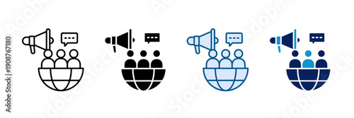 Social Advocacy Icon Set Multiple Style Collection